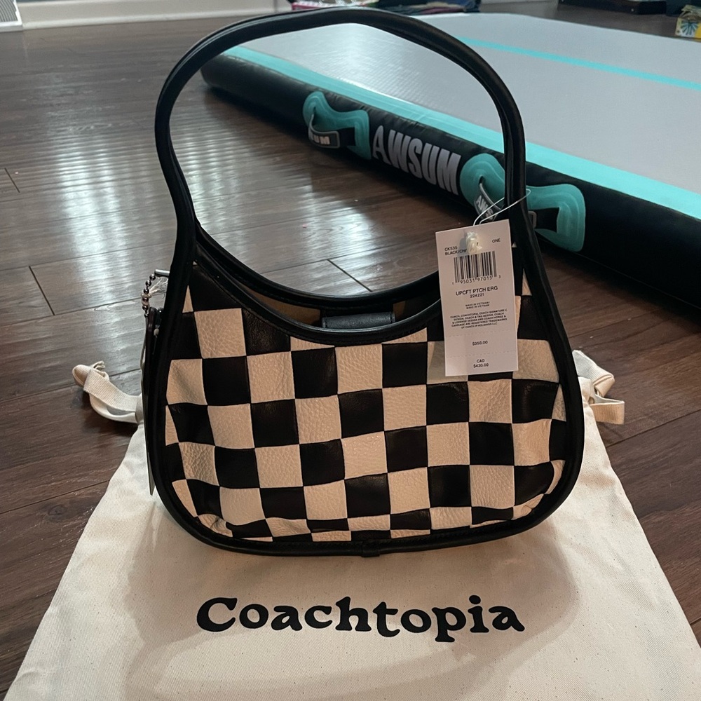 NWT Coachtopia Ergo Bag In Checkerboard Upcrafted Leather